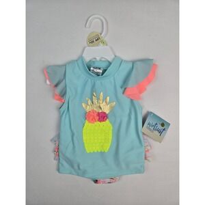Wetsuit Club kids bathing suit girls NWT size 4t Rashti Baby pineapple upf50